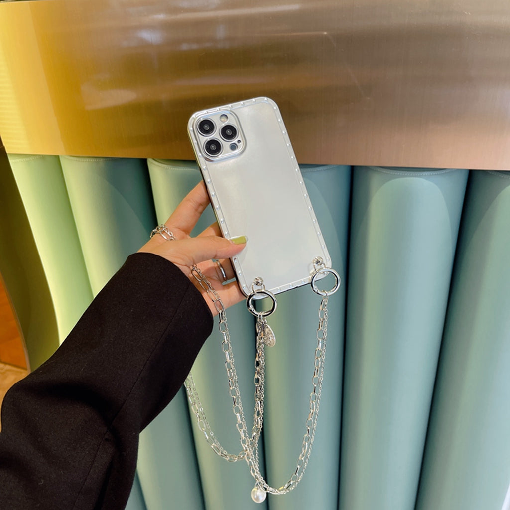 スマホケース H5「マットシルバー」メタルストラップ付き シルバー