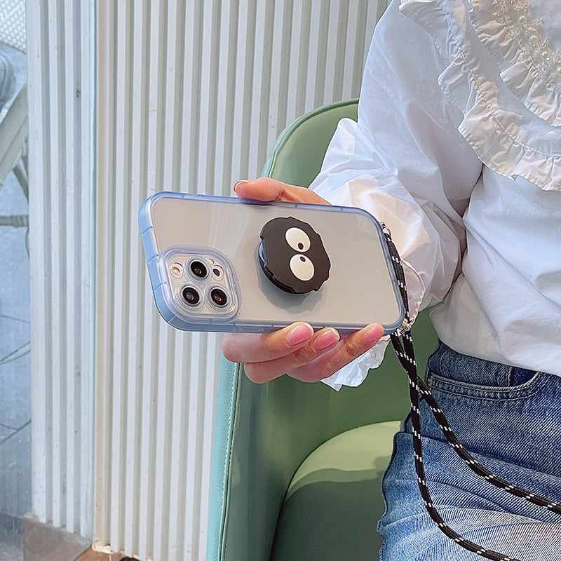 スマホケース H5「ススワタリ」ストラップ付き ブラック