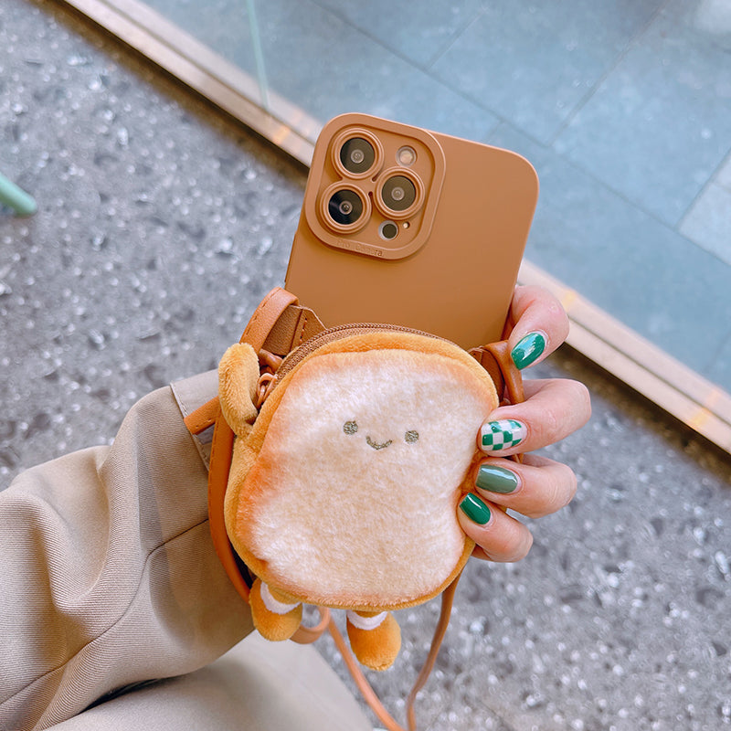 スマホケース H5「パンドール」小銭入れ ポーチ レザーストラップ付き ブラウン