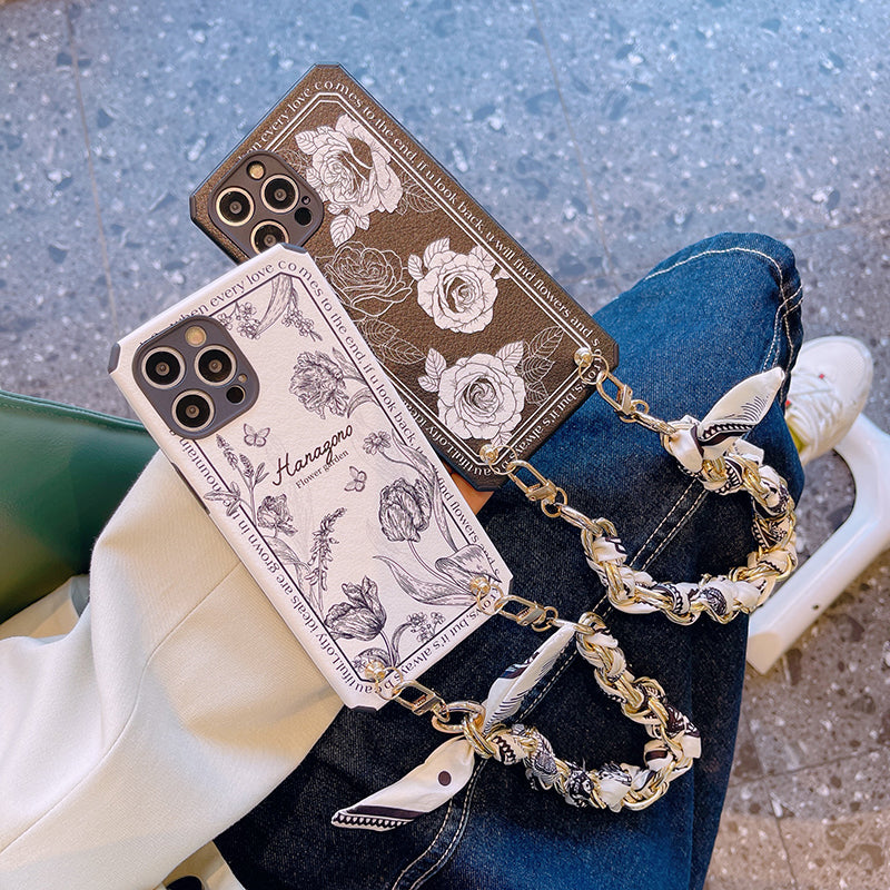 スマホケース H5 「ヴィンテージフラワー 」ミッツァ ストラップ付き
